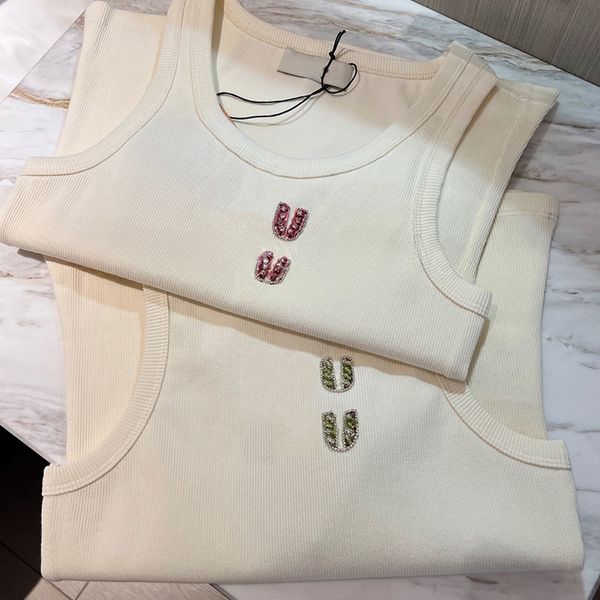 Good Quality Fashion Designer Beads Letter Style T-Shirt Tanks Tops Designer Summer Vest Luxury Singlet Sports Fitness Vest