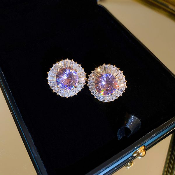 Luxury Earrings Designer Engagement silver Gold Plated Square Cubic Zirconia Earrings for Women Crystal Diamond Earrings Wedding Party Jewelry