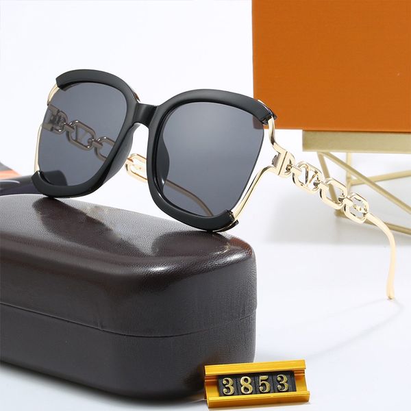 Womens Sunglasses Designer Sunglasses for Women Oversize Metal Letters Sunglass Goggle Adumbral Chain Legs Design Eyeglasses Half Frame Sun Glass