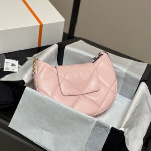 19 Series Women Designer Hobo Bag Golden Chain Hardware Soft Lambskin Leather Two-Tone Gold and Silver Matelasse Chain Crossbody Underarm Wallet Sacoche 22x17cm