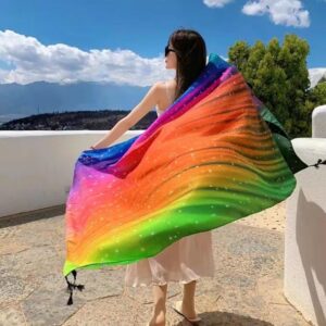National style scarf or headscarf for women, new summer beach and seaside accessory, lightweight sun protection fabric
