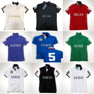 Mens t shirt Designer T Shirt Men Small horse lapel short sleeves City Name ITALIA Chicago New York MIAMI Short Sleeve Cotton Embroidery 5XL Man Tee T-Shirt For Men