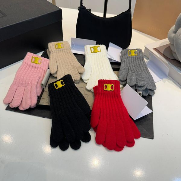 Designer Men Autumn Gloves Warms Luxurys Winter Fashoin Womens thickening Knitted glove Five Fingers Cold proof Touch screen Mittenes