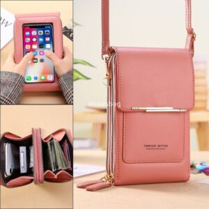 Designer Women's High Quality Touch Screen Phone Bag Small Crossbody Cute Carrying Phone Bag Vintage Fashion Key Change Bag Vertical Style