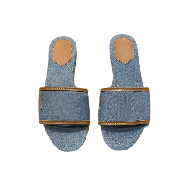 Luxury Diamond Slippers Embroidered Fabric Slides Sandals Paris Designer Slide Women Summer Ladies Beach Sandal Party Wedding Flat Slipper Shoes size 36-42