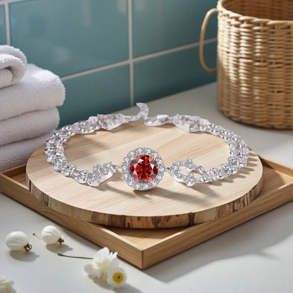 2CT Moissanite S925 sterling silver starry sky bubble bracelet, high-end, light luxury, fashionable and individual rose bubble mat women's bracelet