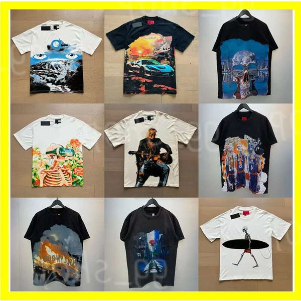 godspeed short-sleeved designer t shirt godspeed shirt skull trendsetter fabric cotton street letter print retro washed black men's T-shirt US size S-XL