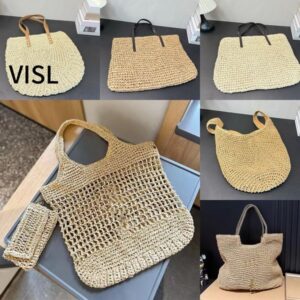 Designer Women Bag Shopping Beach Bag Large Capacity Lightweight Tote Bag 36cm Beach Bag Straw