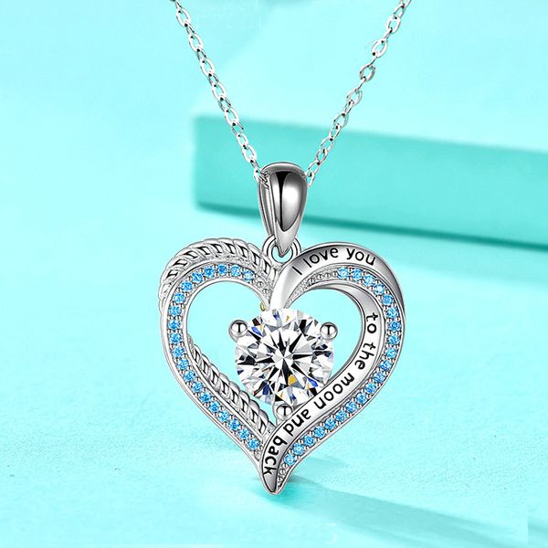 Luxury Customizable I Love You Heart Shaped Neckpiece Featuring Sparkling Cubic Zircons