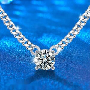 Moissanite Cuban Link Necklace for Men, 925 Silver Chain, No Tarnish, Amazon Bestseller, with Pendant, Luxury Lockets