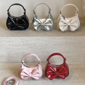 Fashion Girls Bow handbags kids shiny leather single shoulder alar bag children princess crossbody bags S3898