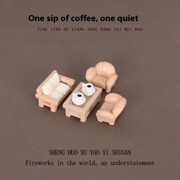 Charming Small Scale Resin Crafted Living Room Suit - Unique Desk Accessory