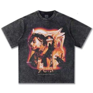 Clothing Manufacturer Washed Printed Letter 100% Cotton 280g Short Sleeve Fashion O-neck T-shirt