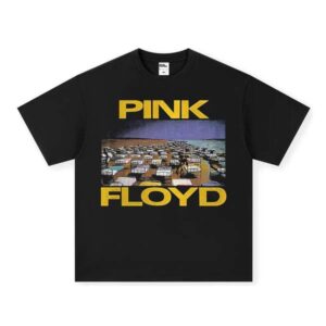 Heavy O-Neck Men's T-Shirt Washed Vintage Fashion American Style Cross-Cultural Rock Band Print 100% Cotton Loose Fit