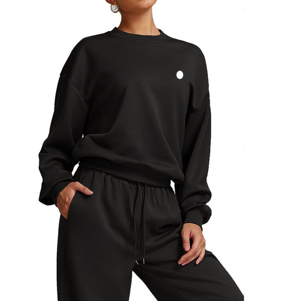 Hot sale Women's Men Yoga hooded sweatshirt Large Casual Fitness Outfit for Women 3D logo Comfy Round Neck Pullover Top with Cozy Pants for Workouts