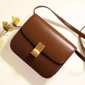 New Women's Autumn/Winter Small Square Single Shoulder Crossbody Brown Tofu Saddle Bag