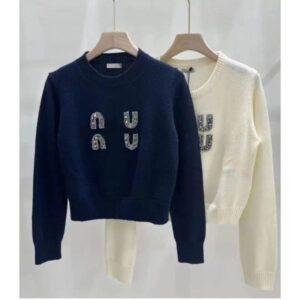 Winter knitwear women wool sweaters embroidered pullover coat designer sweater long sleeved tshirt womens knit shirt casual Sweatshirt BFG2412244