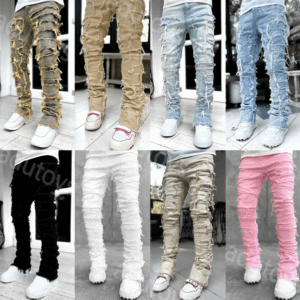 Ksubi Designer Loose Pants High Waist Mens Jeans stack Ripped Retro Paint Spot Patch Hole Denim Motorcyc Stretch Silm Hip Hop jeans size 28-40