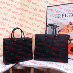 Designer Bag Onthegoities Embossed Black Flower Large Capacity On the go GM MM Leather The Tote Bag Fashion Women Shoulder Bag luxury Handbags Lady Crossbody Purse