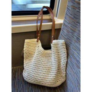 Same model 2025 new mesh knitted commuting shoulder bag, travel style, large capacity armpit bag for women