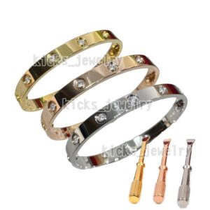 Classic bracelet bangle gold color non-fading diamond bracelet women wide men's bracelet exquisite gold jewelry women party daily wear
