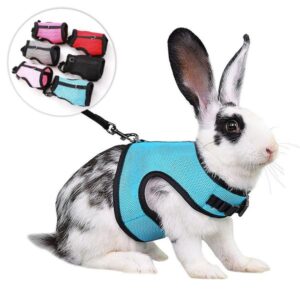 Mutil Colors Collar Breathable Stylish Vest Small Pet Carrier Bag Adjustable Soft Harness And Elastic Leash Set For Rabbits