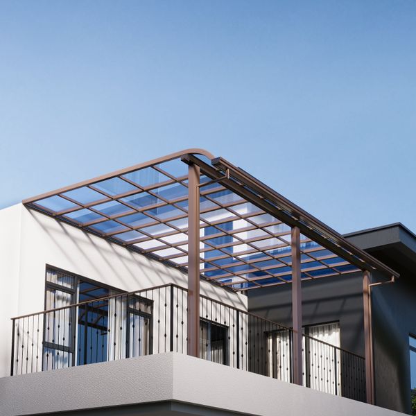 OEM Customized Windproof Waterproof Polycarbonate Awning with Aluminum Frame