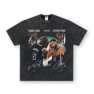 Curry James Unisex Washed Thick Cotton Short Sleeve American Style Collar Small Knitted Weaving Method T-Shirt