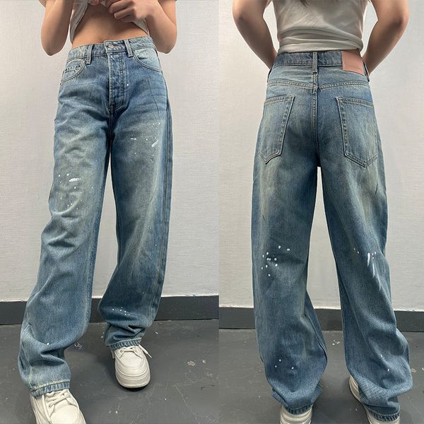 womens designer jeans ripped jeans Nordic minimalist high waisted straight leg dirty pants ac