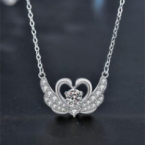 925 Sterling Silver Swan Necklace with High-Grade Moissanite Pendant, New Design, Perfect for Neck Chains