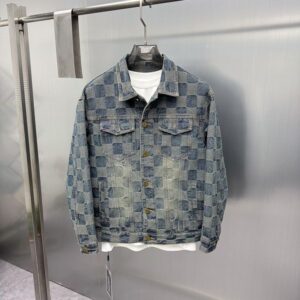 Men's Jackets Designer Jacket checkerboard jacquard denim fashion lapel jacket men's wear