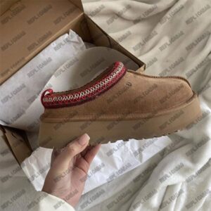 Winter Tazz Slippers Classic Tasman Fur Slides High Quality Women Platform Slippers Chestnut Ladies Slide Slipper Designer Fashion Tasman Slides Plus Size 44 No Box