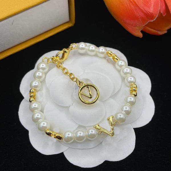 Designer Bracelet Luxury Pearl Bracelet Birthday Bracelet High Quality Womens Party Wedding Jeweley Gift