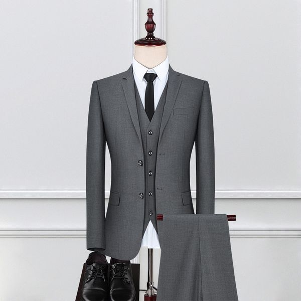 H191 Business suit men's jacket three piece suit groomsmen suit professional suit