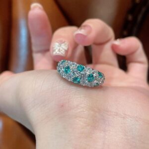 2025 18K Gold Plated Eco-friendly Brass Green Gemstone Ring Open Size Bands Elegant Fashion Jewelry For Girl Present Party Gifts
