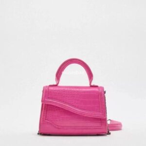 New textured chain crossbody bag with crocodile pattern handbag casual and fashionable small square bag