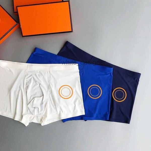 Men Underpants Designer Boxers Shorts New ice silk seamless men's underwear one-piece mid waist men's breathable four corner shorts quick drying shorts gift box 4XL