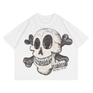 High Street Mix Emotion Summer Fashion Hip-Hop Retro Cartoon Print Short Sleeve Tee