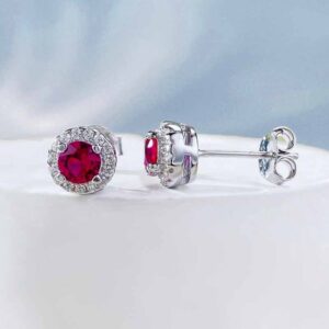 2025 Explosive 18K Gold Plated 925 Silver Ruby 5A Grade Zircons Square Ear Studs Simple Versatile Earrings For Women Party Jewellery