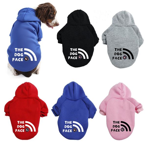 Warm Hoodie Dogs, Sweatshirts Fleece Vest with THE DOG FACE Slogan Print, Cold Weather Coats for Girl Boy, Small Medium and Large Dog 8XL A35