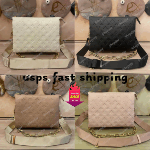 Designer Crossbody Bags Chain Shoulder Women Handbag Coussin pouch M57790 Wide straps embossing Fashion letters Removable straps Handbag