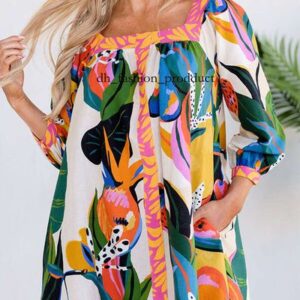 alemai dress Australian Fashion Dresses For Woman Linen Shirt Dress Flower Printed Summer Spring Skirt Elegant Slim Fit Long Linen Clothes S-Xl alemania dress 25a