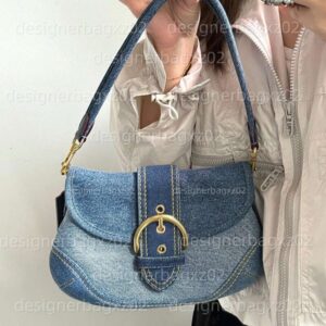 Designer Bag Soho Denim Luxury Bag Ashton Tote Purse Wallet Vintage Underarm New For Women Jacquard Spliced Leather Denim Handheld Small Square