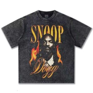 Clothing Manufacturers Custom SnoopDogg 100% cotton Vintage Washed Plus Size Printing Alphabet Short Sleeves Casual Loose T-shirt