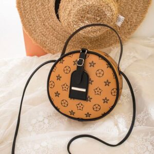 Best Selling Premium Elegant Women's Bags 2025 New Design Print Shoulder Bag Fashion Versatile Crossbody Small Round bag Khaki coffee