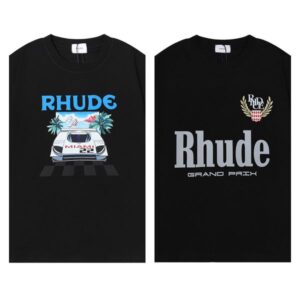 Rhude Tshirt Designer Mens t Shirts Tide Printed Tee Summer Men Women Round Neck Short Sleeve Tshirt Casual Loose Fashion High Street Hip Hop Treetwear