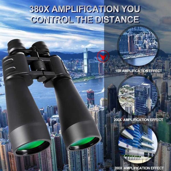 10-380x100 Powerful Binoculars Long Range Telescope Zoom HD BAK4 High Magnification Professional Monocular for Hunting TourismXJ241028