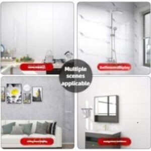 60X30Cm 3D Wall Stickers Self-adhesive Waterproof PVC Decoration Kitchen And Bathroom Bright Surface Imitation Marble Tile Wallpapers