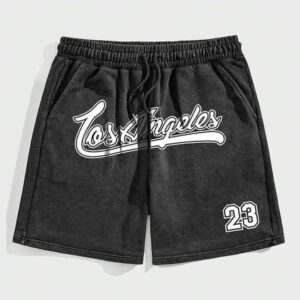 American Style Letter Print Casual Men's Trendy Vintage Hip-Hop Loose Fit Versatile Basketball Sports Five-Point Shorts