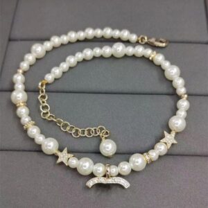 Fashion Designer Brand C Letters Pendant Necklaces Luxury Womens Golden Chain Geometric 18K Gold Plated Pearl Necklace Chain Wedding Party Jewelry Accessories